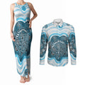 Personalised Prostate Cancer Awareness Month Couples Matching Tank Maxi Dress and Long Sleeve Button Shirt Warrior Ribbon Turtle Dot Art Pattern