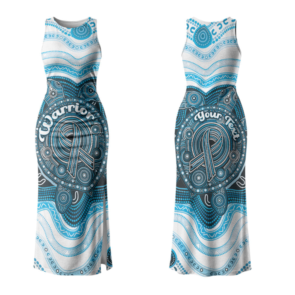 Personalised Prostate Cancer Awareness Month Couples Matching Tank Maxi Dress and Long Sleeve Button Shirt Warrior Ribbon Turtle Dot Art Pattern