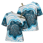 Personalised Prostate Cancer Awareness Month Cross Shoulder Shirt Warrior Ribbon Turtle Dot Art Pattern
