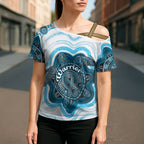 Personalised Prostate Cancer Awareness Month Cross Shoulder Shirt Warrior Ribbon Turtle Dot Art Pattern