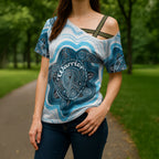 Personalised Prostate Cancer Awareness Month Cross Shoulder Shirt Warrior Ribbon Turtle Dot Art Pattern