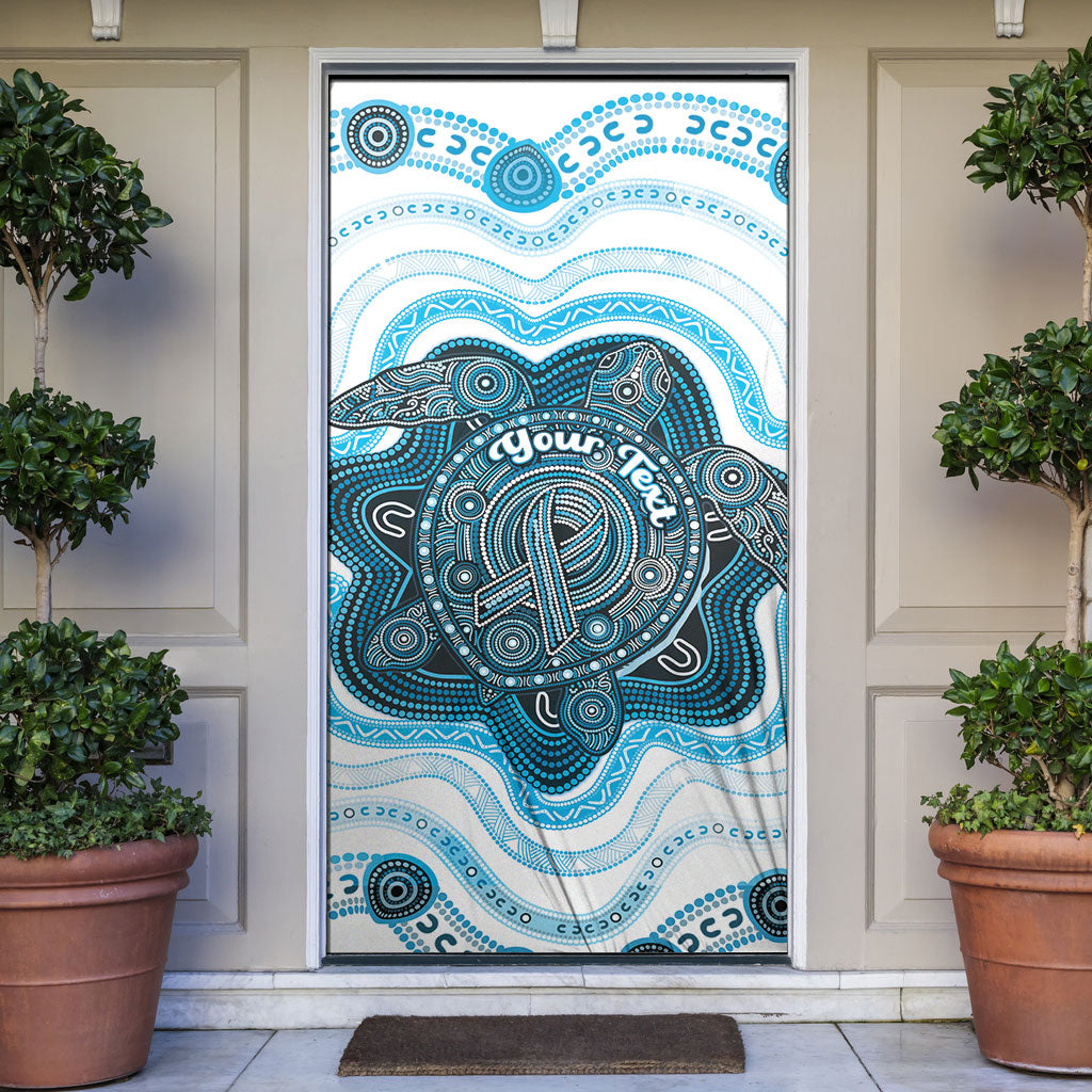 Personalised Prostate Cancer Awareness Month Door Cover Warrior Ribbon Turtle Dot Art Pattern