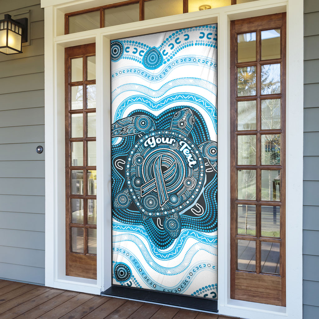 Personalised Prostate Cancer Awareness Month Door Cover Warrior Ribbon Turtle Dot Art Pattern