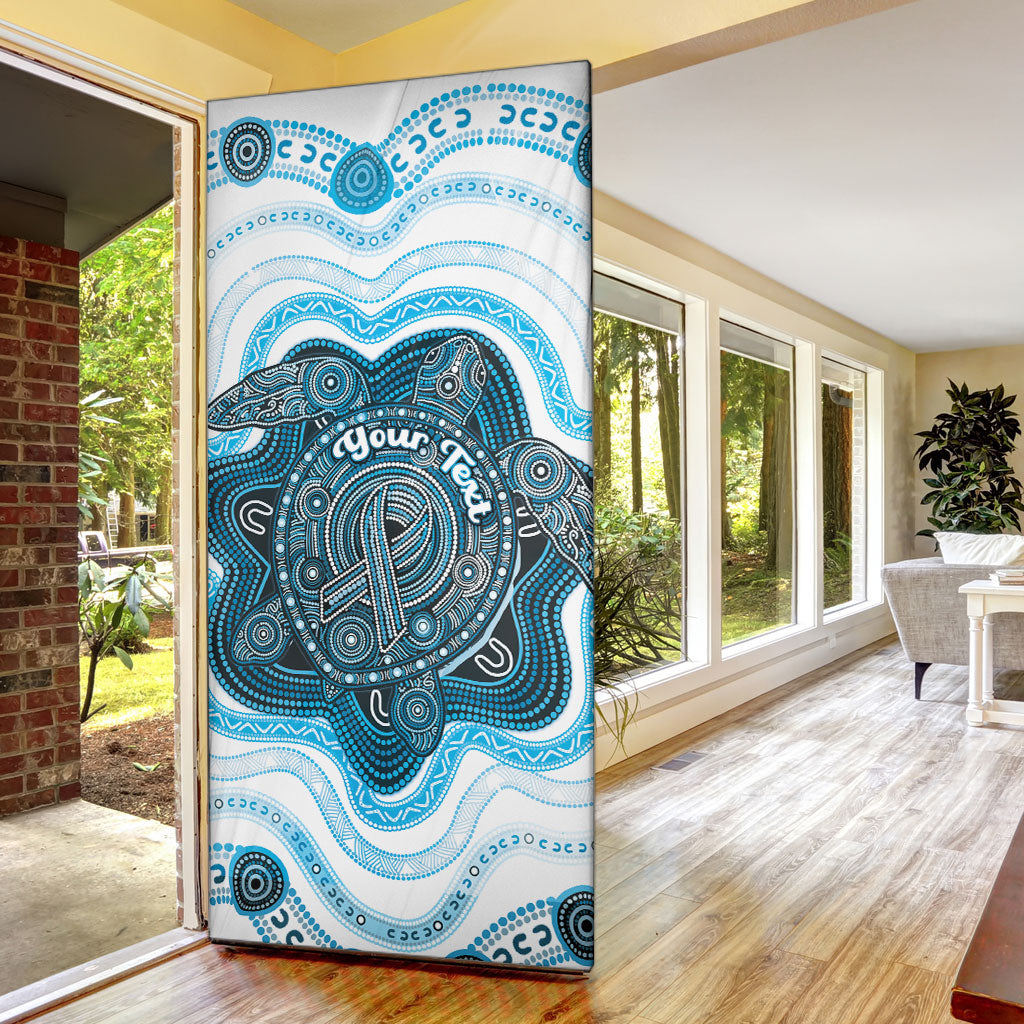 Personalised Prostate Cancer Awareness Month Door Cover Warrior Ribbon Turtle Dot Art Pattern