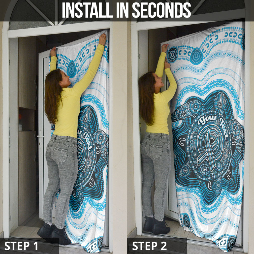 Personalised Prostate Cancer Awareness Month Door Cover Warrior Ribbon Turtle Dot Art Pattern