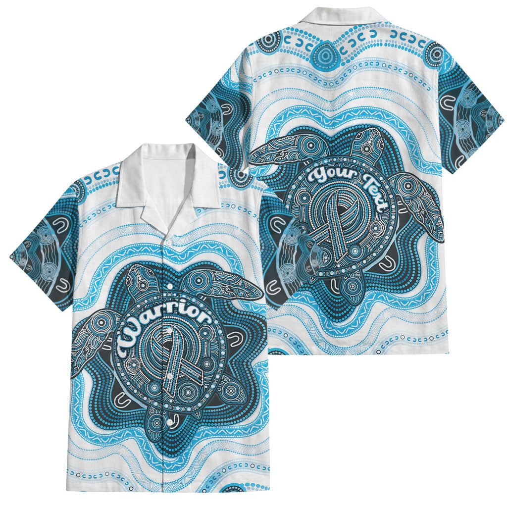 Personalised Prostate Cancer Awareness Month Family Matching Short Sleeve Bodycon Dress and Hawaiian Shirt Warrior Ribbon Turtle Dot Art Pattern