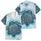 Personalised Prostate Cancer Awareness Month Family Matching Short Sleeve Bodycon Dress and Hawaiian Shirt Warrior Ribbon Turtle Dot Art Pattern