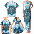 Personalised Prostate Cancer Awareness Month Family Matching Tank Maxi Dress and Hawaiian Shirt Warrior Ribbon Turtle Dot Art Pattern