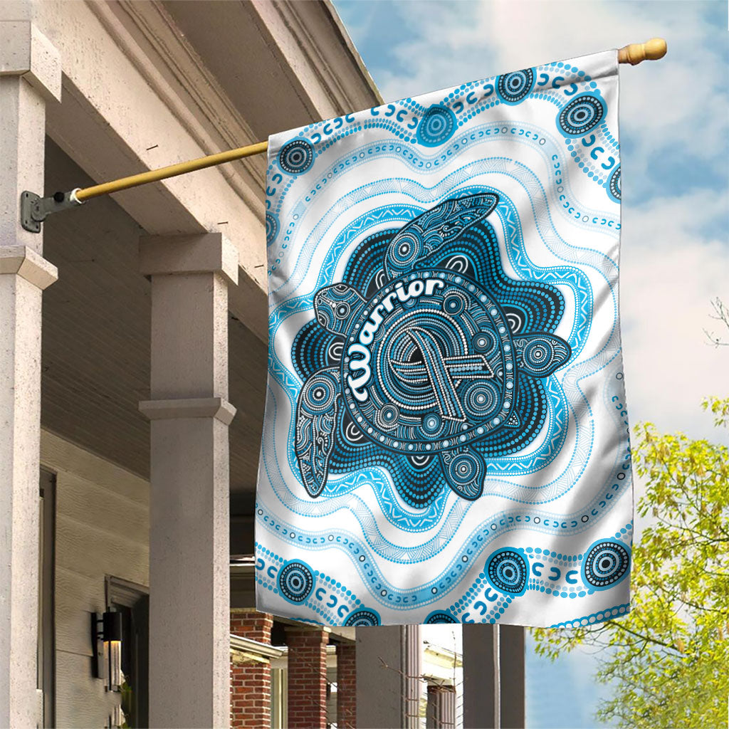 Prostate Cancer Awareness Month Garden Flag Warrior Ribbon Turtle Dot Art Pattern