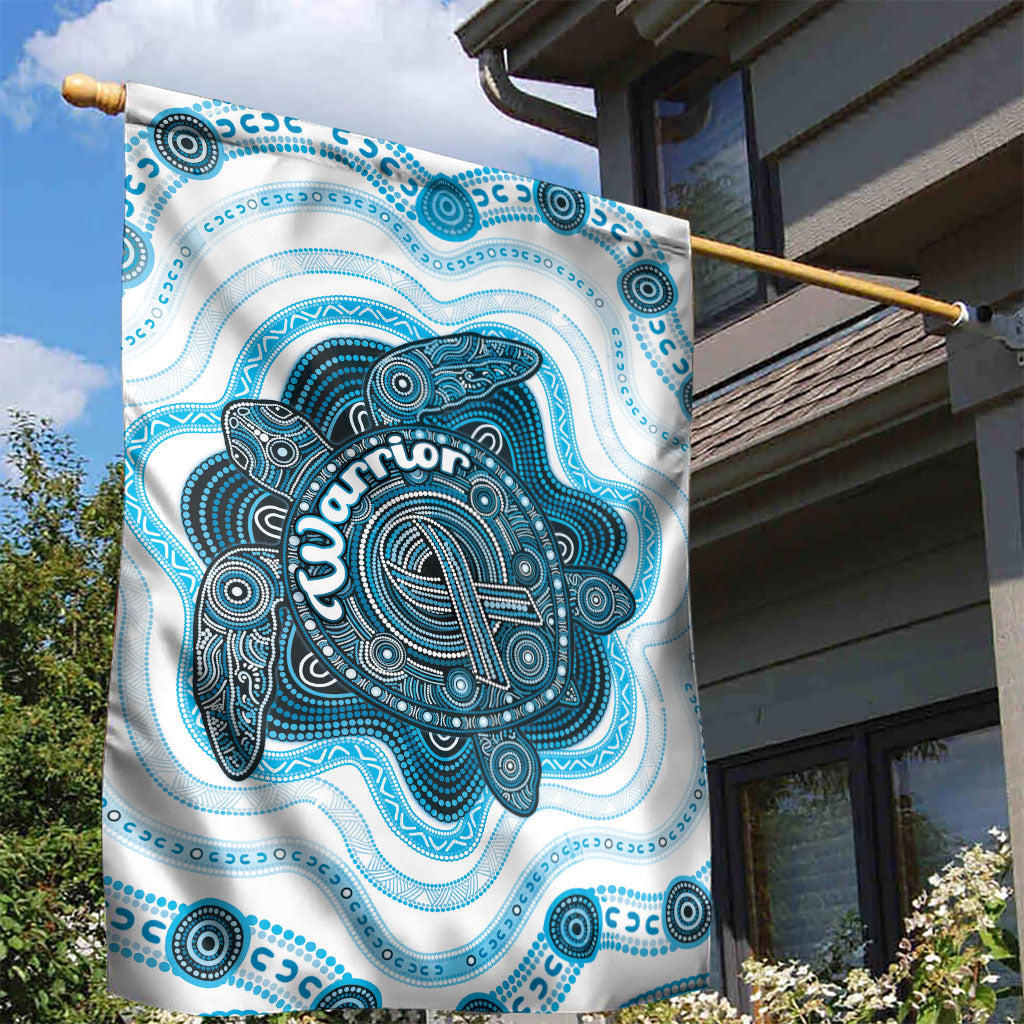 Prostate Cancer Awareness Month Garden Flag Warrior Ribbon Turtle Dot Art Pattern