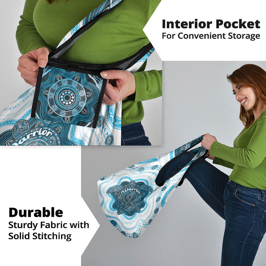 Prostate Cancer Awareness Month Grocery Bag Warrior Ribbon Turtle Dot Art Pattern