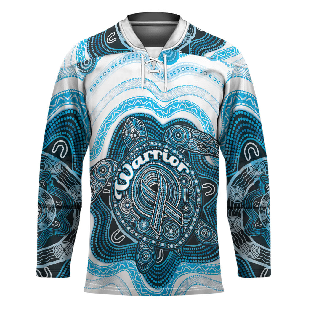 Personalised Prostate Cancer Awareness Month Hockey Jersey Warrior Ribbon Turtle Dot Art Pattern