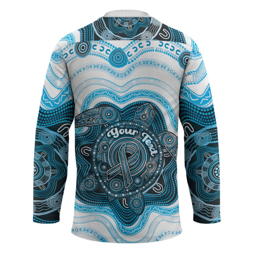 Personalised Prostate Cancer Awareness Month Hockey Jersey Warrior Ribbon Turtle Dot Art Pattern