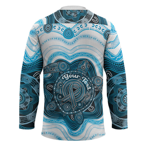 Personalised Prostate Cancer Awareness Month Hockey Jersey Warrior Ribbon Turtle Dot Art Pattern