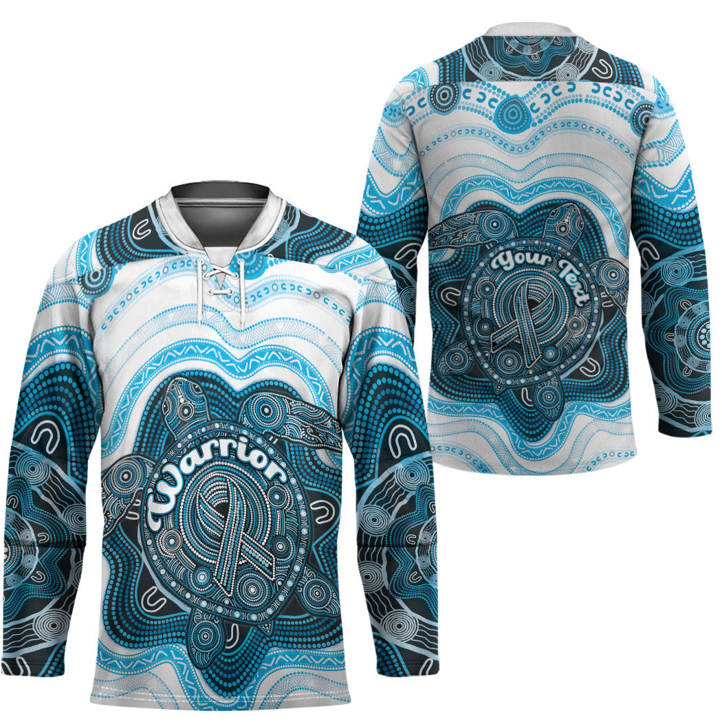 Personalised Prostate Cancer Awareness Month Hockey Jersey Warrior Ribbon Turtle Dot Art Pattern