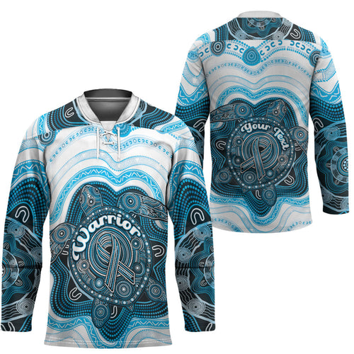 Personalised Prostate Cancer Awareness Month Hockey Jersey Warrior Ribbon Turtle Dot Art Pattern