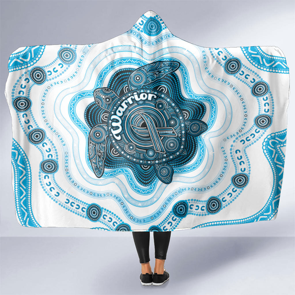 Prostate Cancer Awareness Month Hooded Blanket Warrior Ribbon Turtle Dot Art Pattern