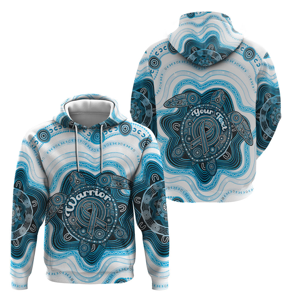Personalised Prostate Cancer Awareness Month Hoodie Warrior Ribbon Turtle Dot Art Pattern