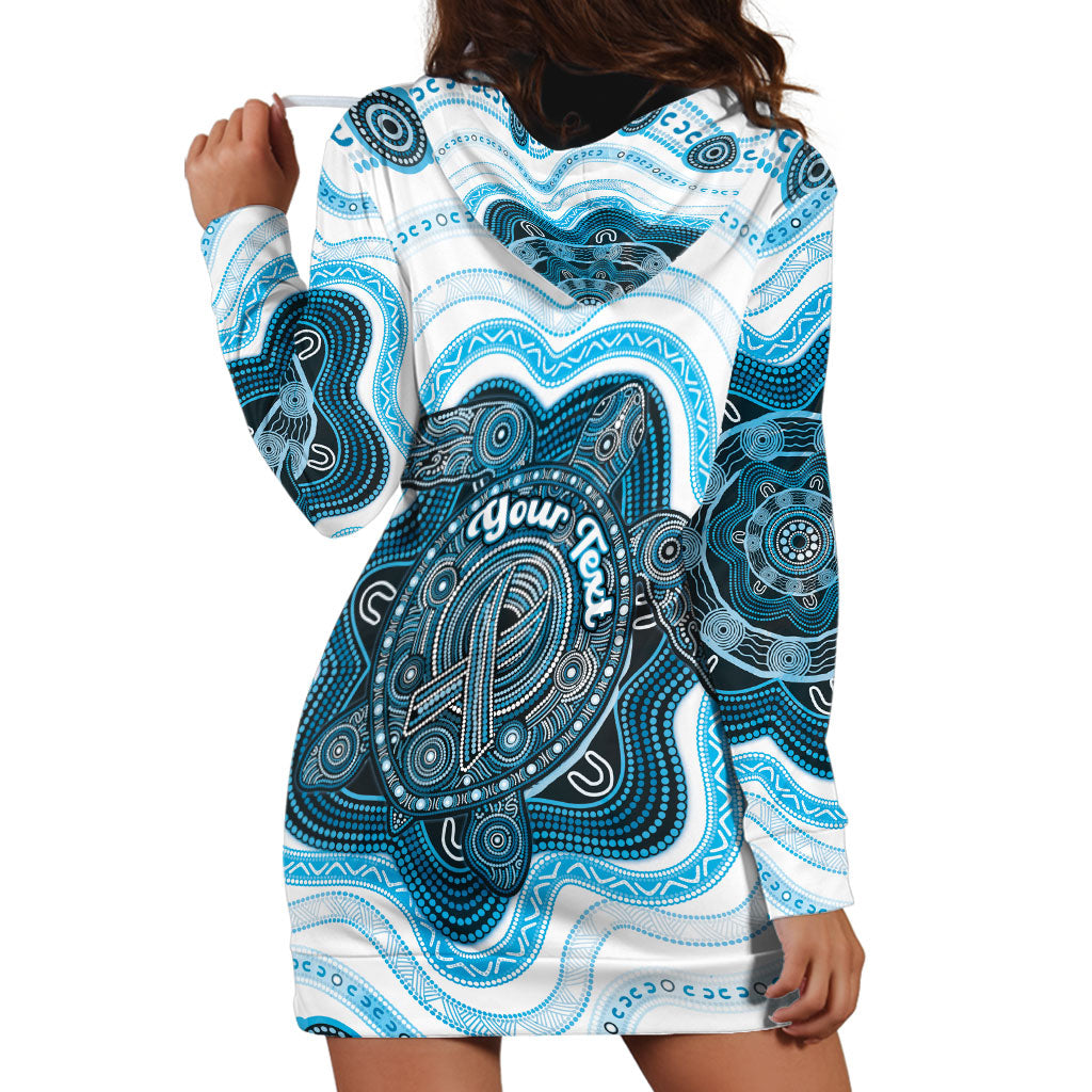 Personalised Prostate Cancer Awareness Month Hoodie Dress Warrior Ribbon Turtle Dot Art Pattern
