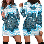 Personalised Prostate Cancer Awareness Month Hoodie Dress Warrior Ribbon Turtle Dot Art Pattern