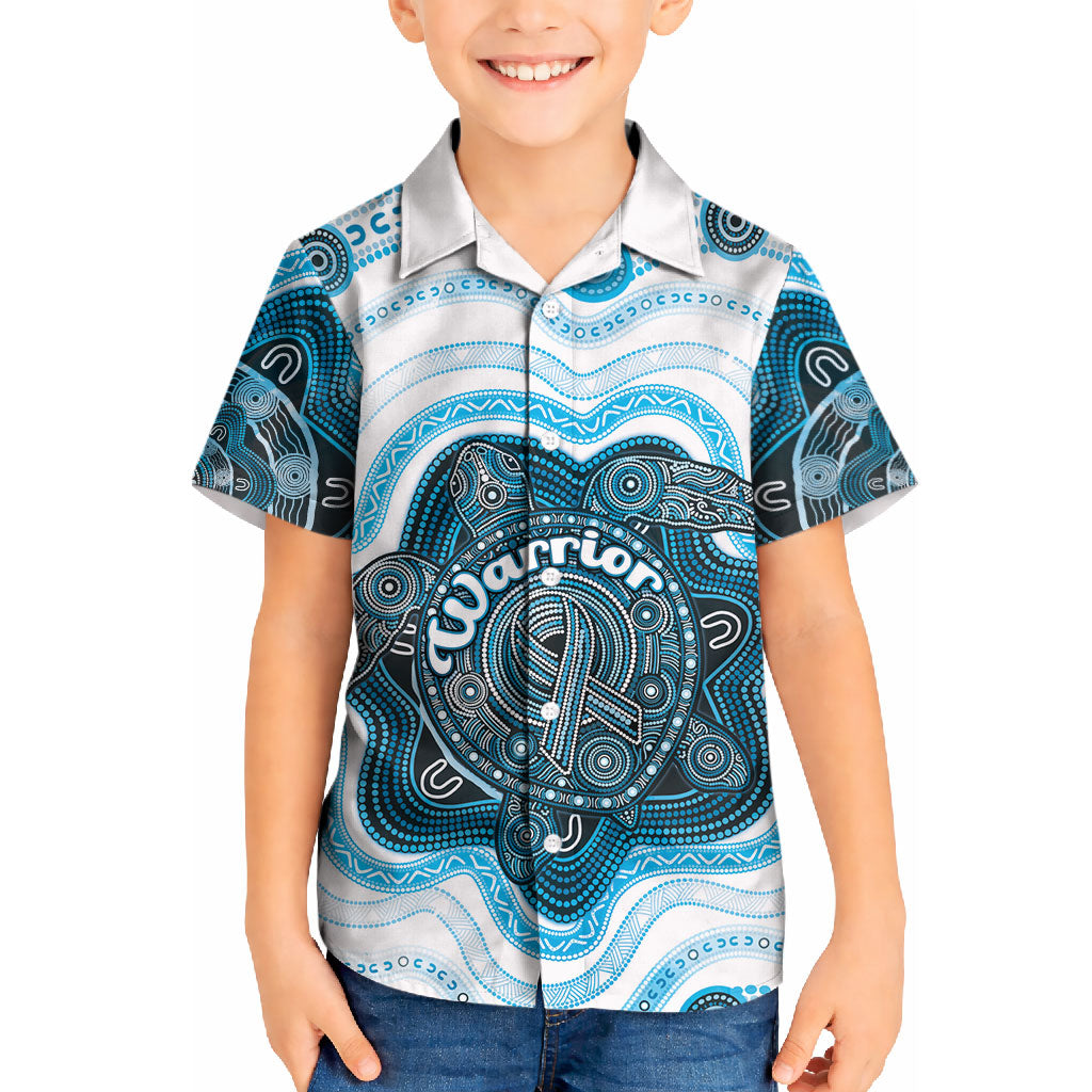 Personalised Prostate Cancer Awareness Month Kid Hawaiian Shirt Warrior Ribbon Turtle Dot Art Pattern
