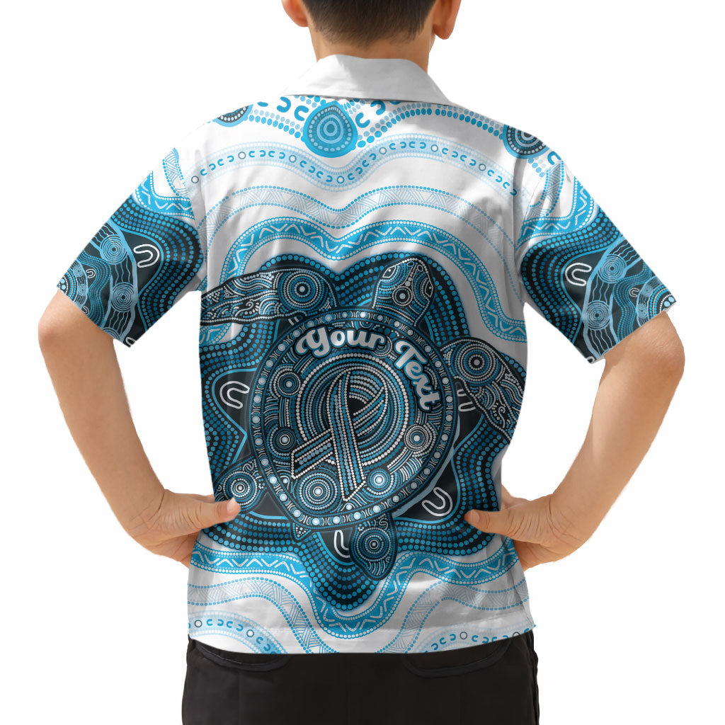 Personalised Prostate Cancer Awareness Month Kid Hawaiian Shirt Warrior Ribbon Turtle Dot Art Pattern