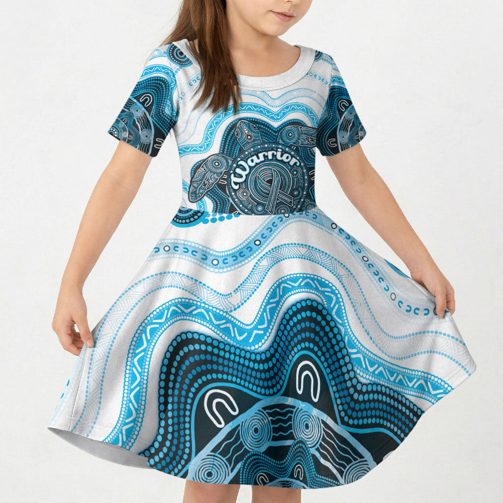 Personalised Prostate Cancer Awareness Month Kid Short Sleeve Dress Warrior Ribbon Turtle Dot Art Pattern
