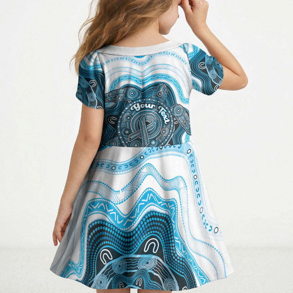 Personalised Prostate Cancer Awareness Month Kid Short Sleeve Dress Warrior Ribbon Turtle Dot Art Pattern