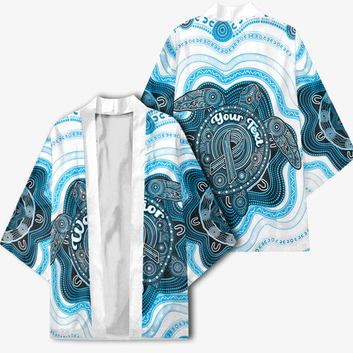 Personalised Prostate Cancer Awareness Month Kimono Warrior Ribbon Turtle Dot Art Pattern