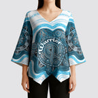 Personalised Prostate Cancer Awareness Month Kimono Sleeve Blouse Warrior Ribbon Turtle Dot Art Pattern
