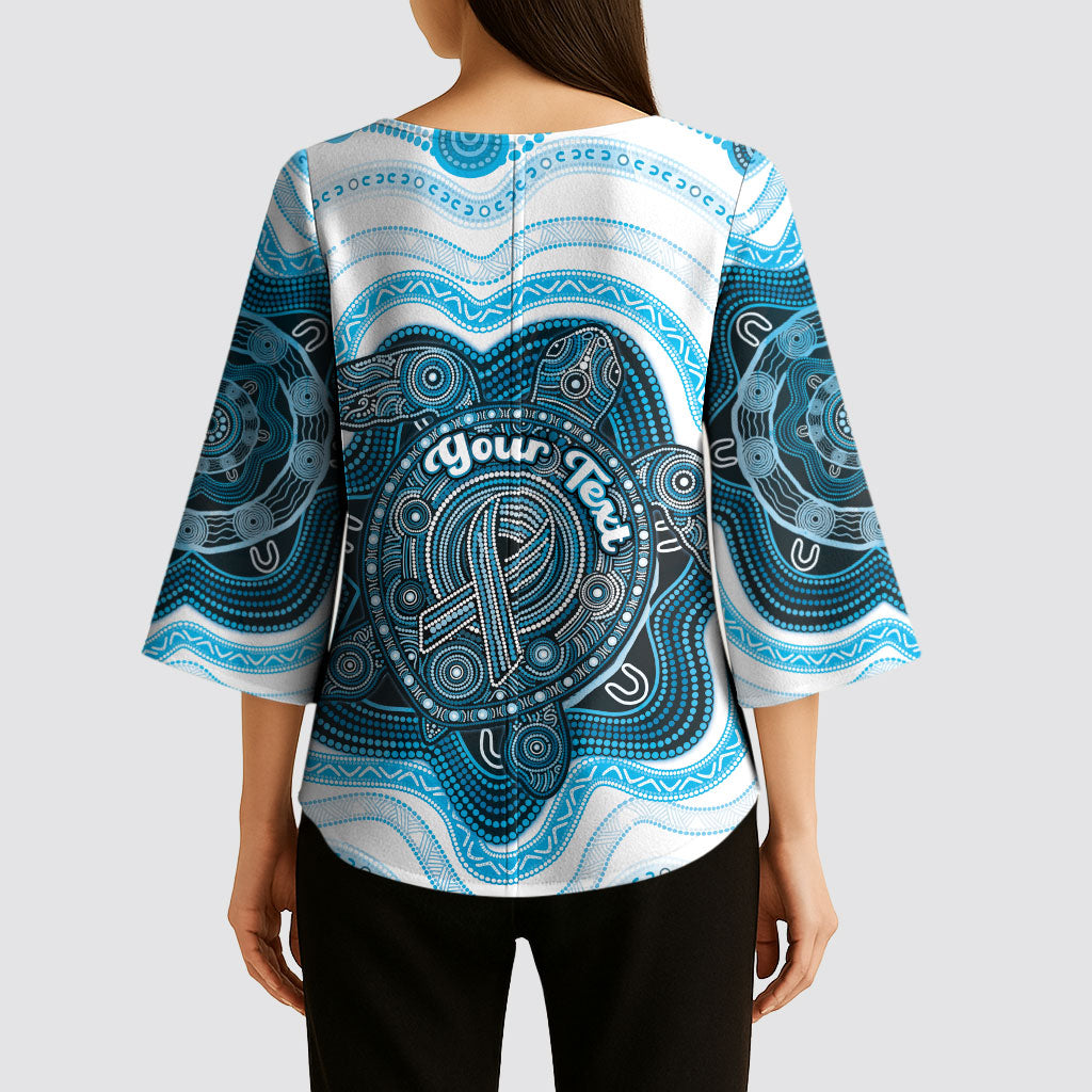 Personalised Prostate Cancer Awareness Month Kimono Sleeve Blouse Warrior Ribbon Turtle Dot Art Pattern