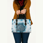 Prostate Cancer Awareness Month Leather Bag Warrior Ribbon Turtle Dot Art Pattern