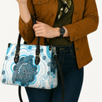 Prostate Cancer Awareness Month Leather Bag Warrior Ribbon Turtle Dot Art Pattern