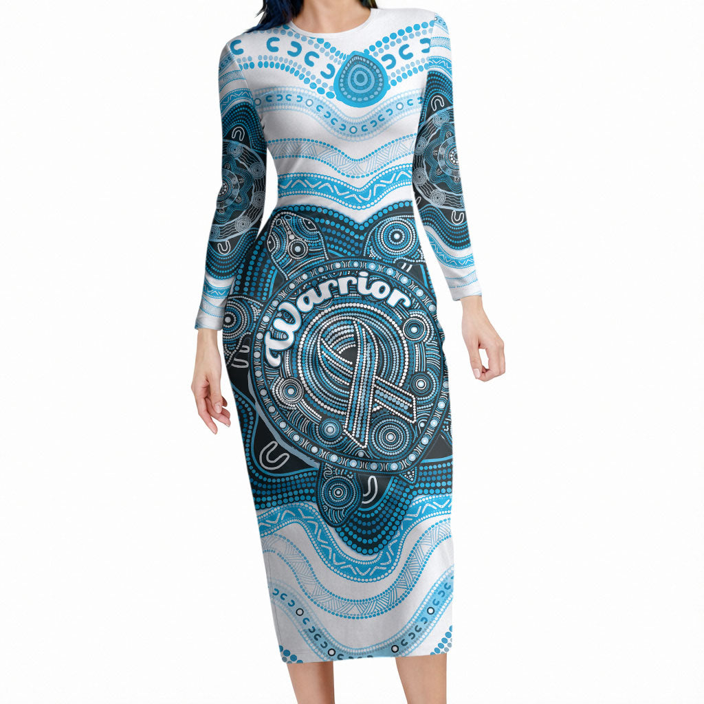 Personalised Prostate Cancer Awareness Month Long Sleeve Bodycon Dress Warrior Ribbon Turtle Dot Art Pattern