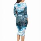 Personalised Prostate Cancer Awareness Month Long Sleeve Bodycon Dress Warrior Ribbon Turtle Dot Art Pattern