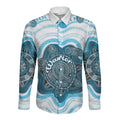 Personalised Prostate Cancer Awareness Month Long Sleeve Button Shirt Warrior Ribbon Turtle Dot Art Pattern