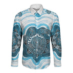 Personalised Prostate Cancer Awareness Month Long Sleeve Button Shirt Warrior Ribbon Turtle Dot Art Pattern
