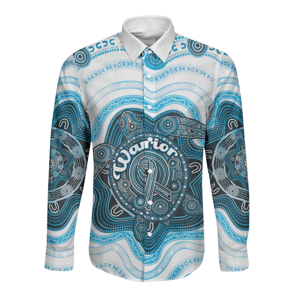 Personalised Prostate Cancer Awareness Month Long Sleeve Button Shirt Warrior Ribbon Turtle Dot Art Pattern