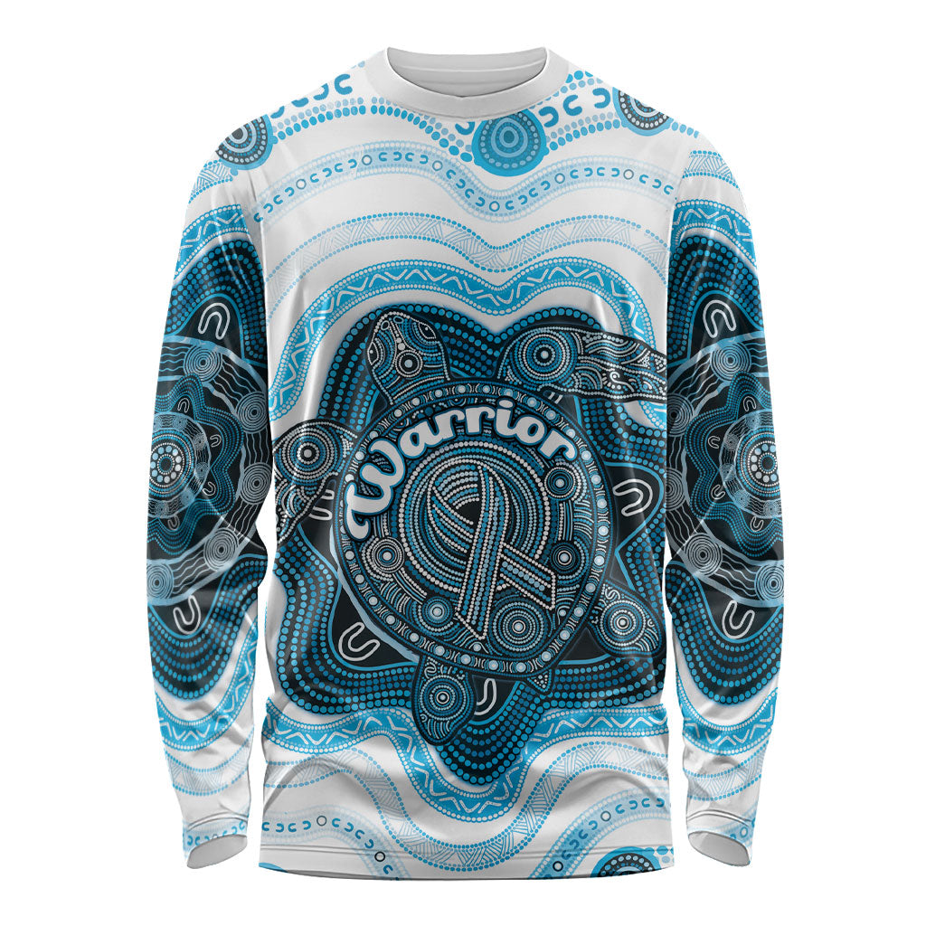 Personalised Prostate Cancer Awareness Month Long Sleeve Shirt Warrior Ribbon Turtle Dot Art Pattern