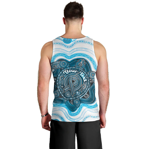 Personalised Prostate Cancer Awareness Month Men Tank Top Warrior Ribbon Turtle Dot Art Pattern
