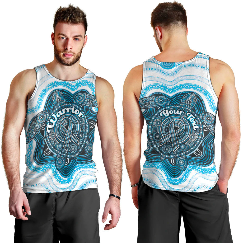 Personalised Prostate Cancer Awareness Month Men Tank Top Warrior Ribbon Turtle Dot Art Pattern
