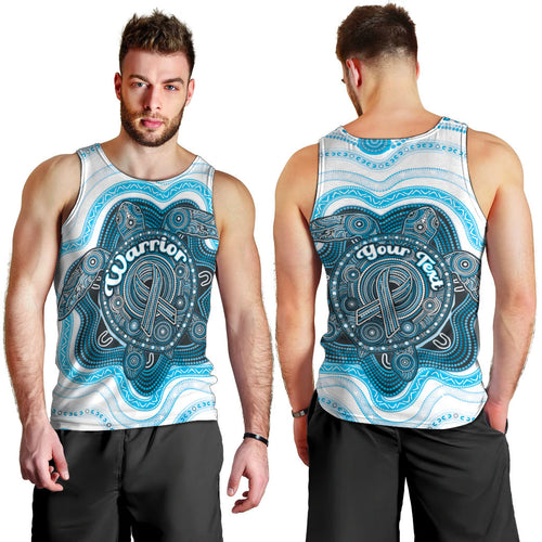Personalised Prostate Cancer Awareness Month Men Tank Top Warrior Ribbon Turtle Dot Art Pattern