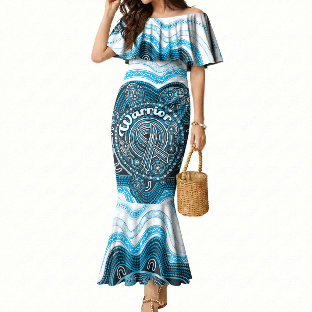 Personalised Prostate Cancer Awareness Month Mermaid Dress Warrior Ribbon Turtle Dot Art Pattern