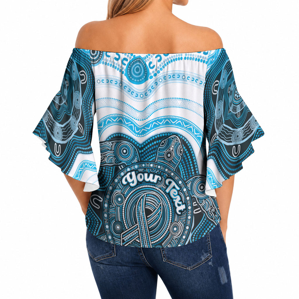 Personalised Prostate Cancer Awareness Month Off Shoulder Wrap Waist Top Warrior Ribbon Turtle Dot Art Pattern
