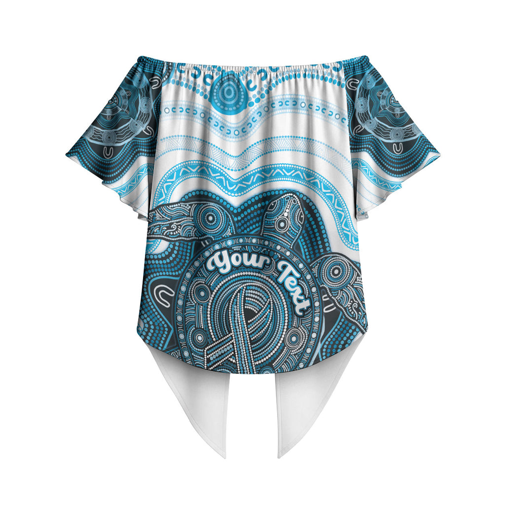 Personalised Prostate Cancer Awareness Month Off Shoulder Wrap Waist Top Warrior Ribbon Turtle Dot Art Pattern