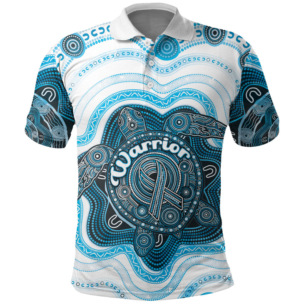 Personalised Prostate Cancer Awareness Month Polo Shirt Warrior Ribbon Turtle Dot Art Pattern