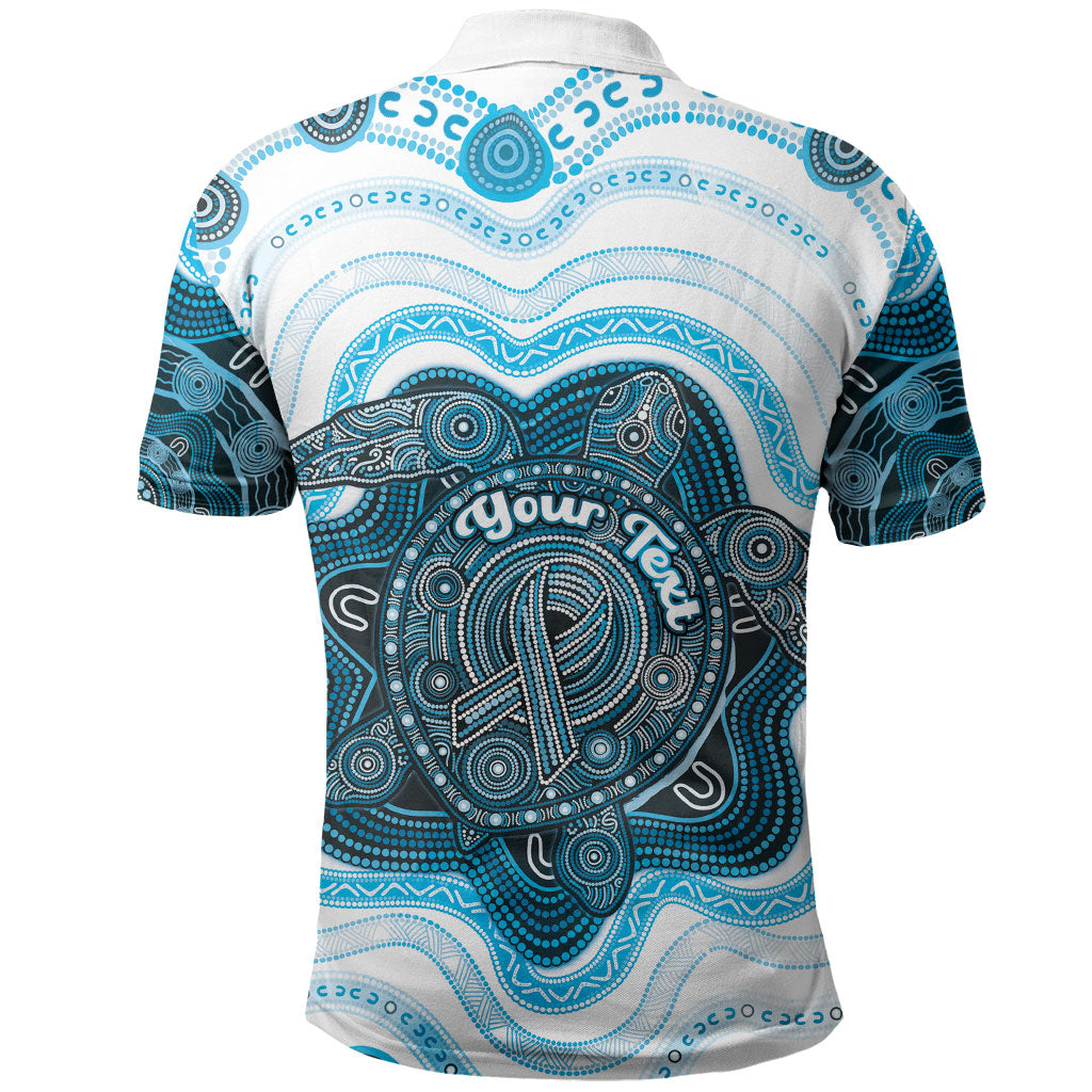 Personalised Prostate Cancer Awareness Month Polo Shirt Warrior Ribbon Turtle Dot Art Pattern