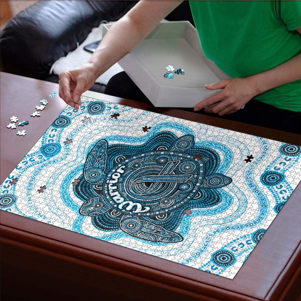 Prostate Cancer Awareness Month Puzzle Warrior Ribbon Turtle Dot Art Pattern