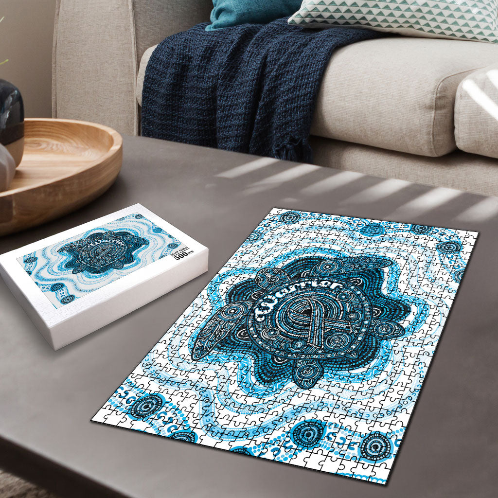 Prostate Cancer Awareness Month Puzzle Warrior Ribbon Turtle Dot Art Pattern