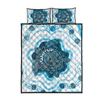 Prostate Cancer Awareness Month Quilt Bed Set Warrior Ribbon Turtle Dot Art Pattern